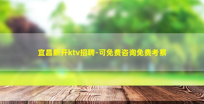 宜昌新开ktv招聘-可免费咨询免费考察